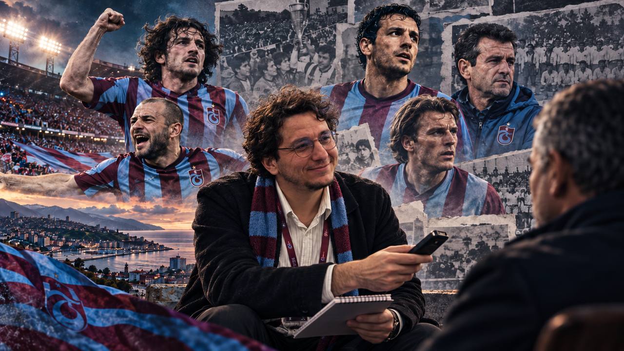 Gazeteci Furkan Uzun, Trabzonspor'dan Hüseyin Çimşir, Fatih Tekke, Gökdeniz Karadeniz ve diğer efsane isimlerle röportaj yaparken